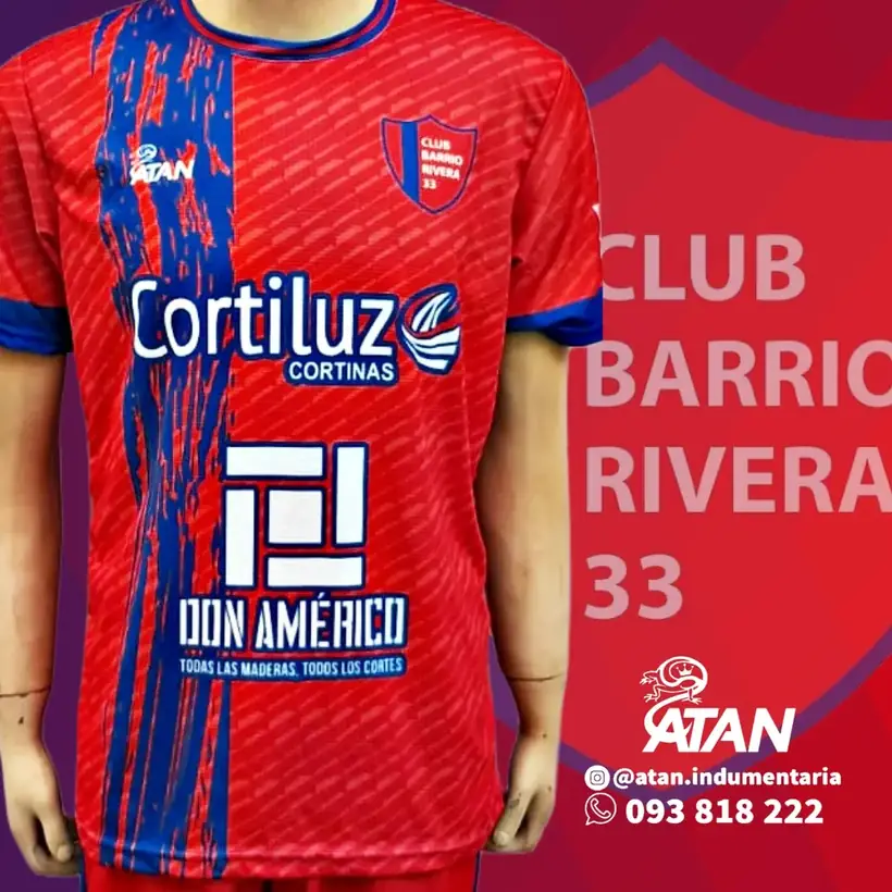 Camiseta de Club Atlético Barrio Rivera 33 confeccionada por ATAN, sublimado total