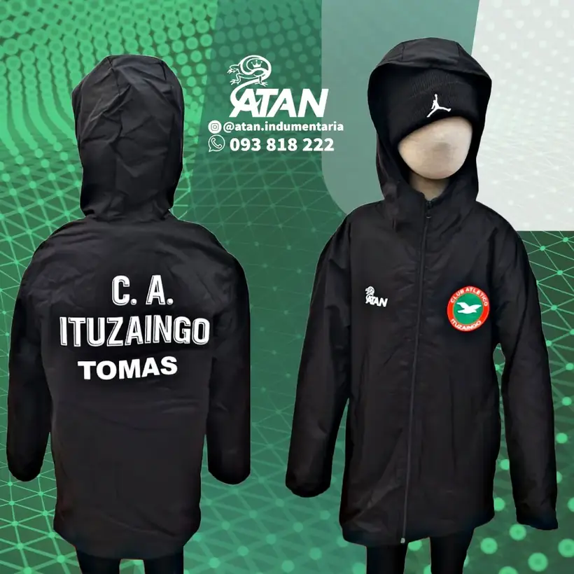 Buzo canguro de Club Atlético Ituzaingó confeccionada por ATAN, sublimado total
