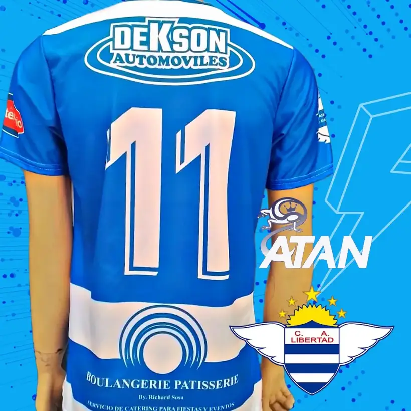 Camiseta de Club Atlético Libertad confeccionada por ATAN, sublimado total