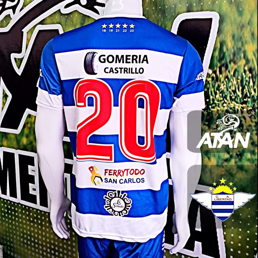 Camiseta de Club Atlético Libertad confeccionada por ATAN, sublimado total