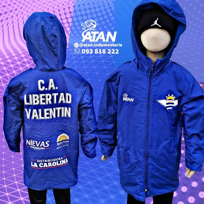 Buzo canguro de Club Atlético Libertad confeccionada por ATAN, sublimado total