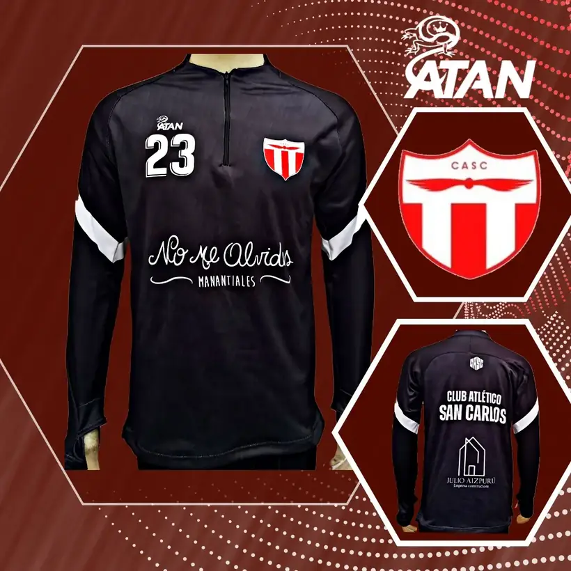 Camiseta de Club Atlético San Carlos confeccionada por ATAN, sublimado total