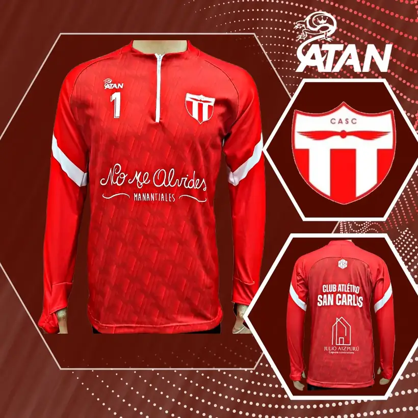 Camiseta de Club Atlético San Carlos confeccionada por ATAN, sublimado total