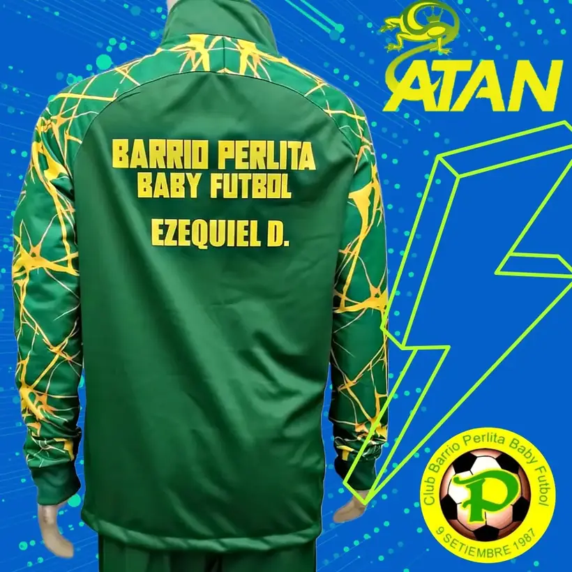 Camiseta de Club Barrio Perlita confeccionada por ATAN, sublimado total