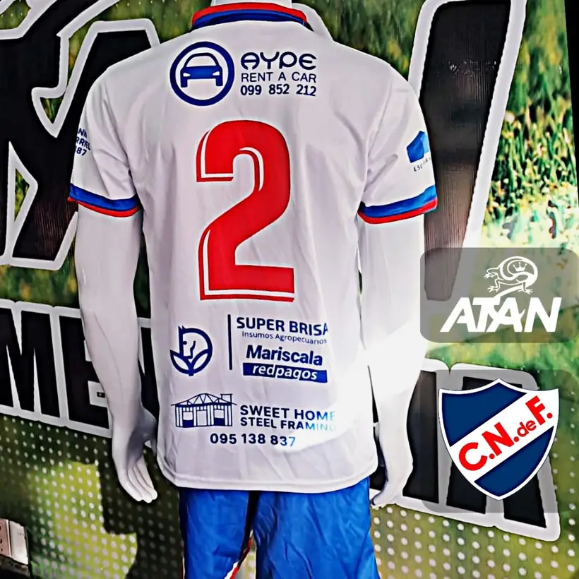 Camiseta de Club Nacional de Fútbol de San Carlos confeccionada por ATAN, sublimado total