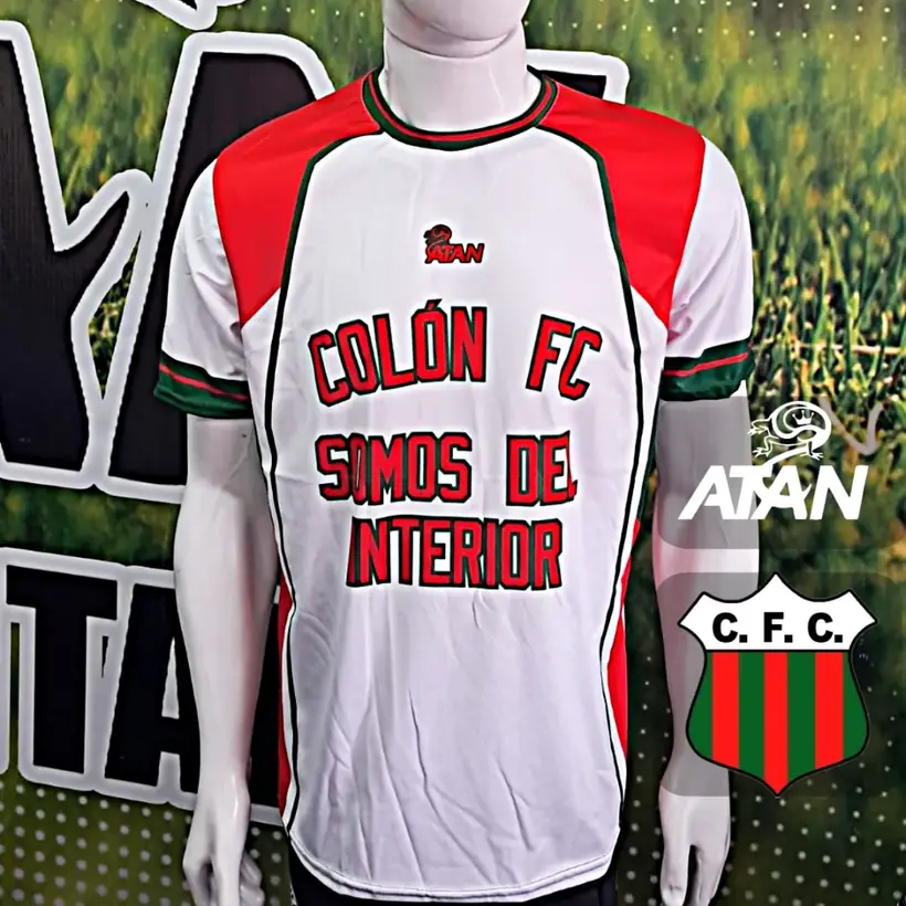 Camiseta de Colón Fútbol Club confeccionada por ATAN, sublimado total