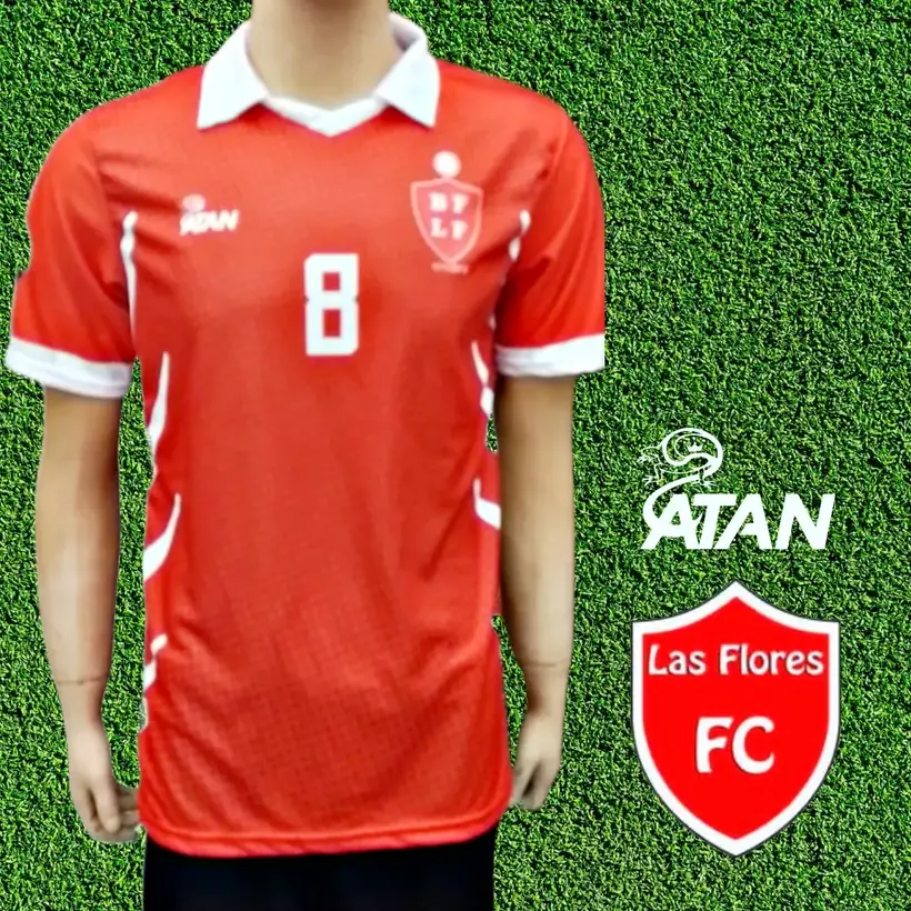Camiseta de Las Flores Fútbol Club confeccionada por ATAN, sublimado total