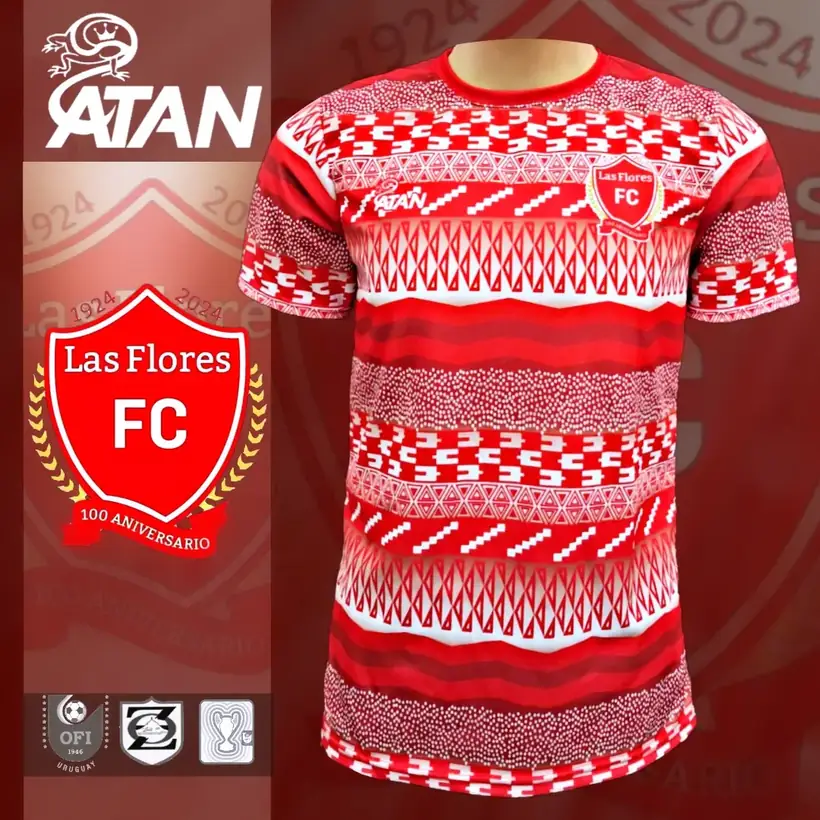 Camiseta de Las Flores Fútbol Club confeccionada por ATAN, sublimado total