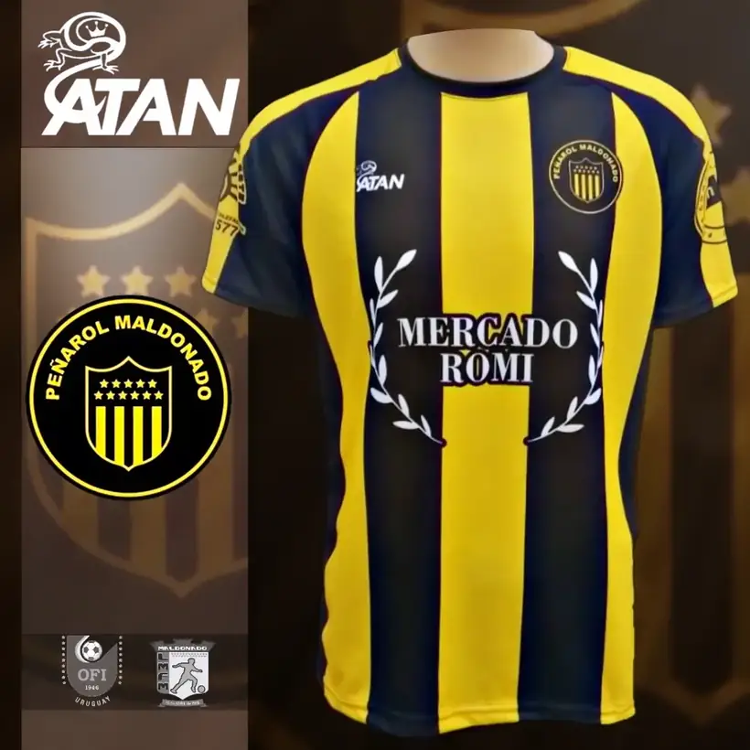 Camiseta de Peñarol de Maldonado confeccionada por ATAN, sublimado total