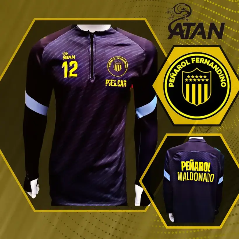 Camiseta de Peñarol de Maldonado confeccionada por ATAN, sublimado total