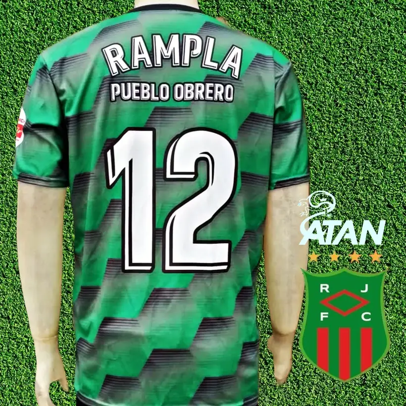 Camiseta de Rampla de Pueblo Obrero confeccionada por ATAN, sublimado total