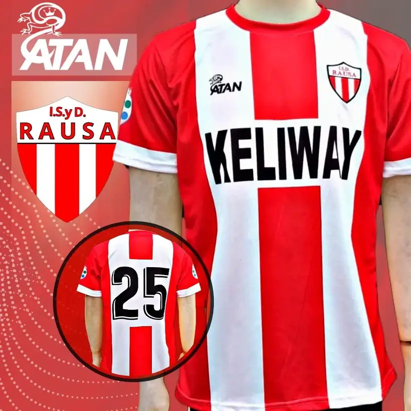 Camiseta de RAUSA confeccionada por ATAN, sublimado total
