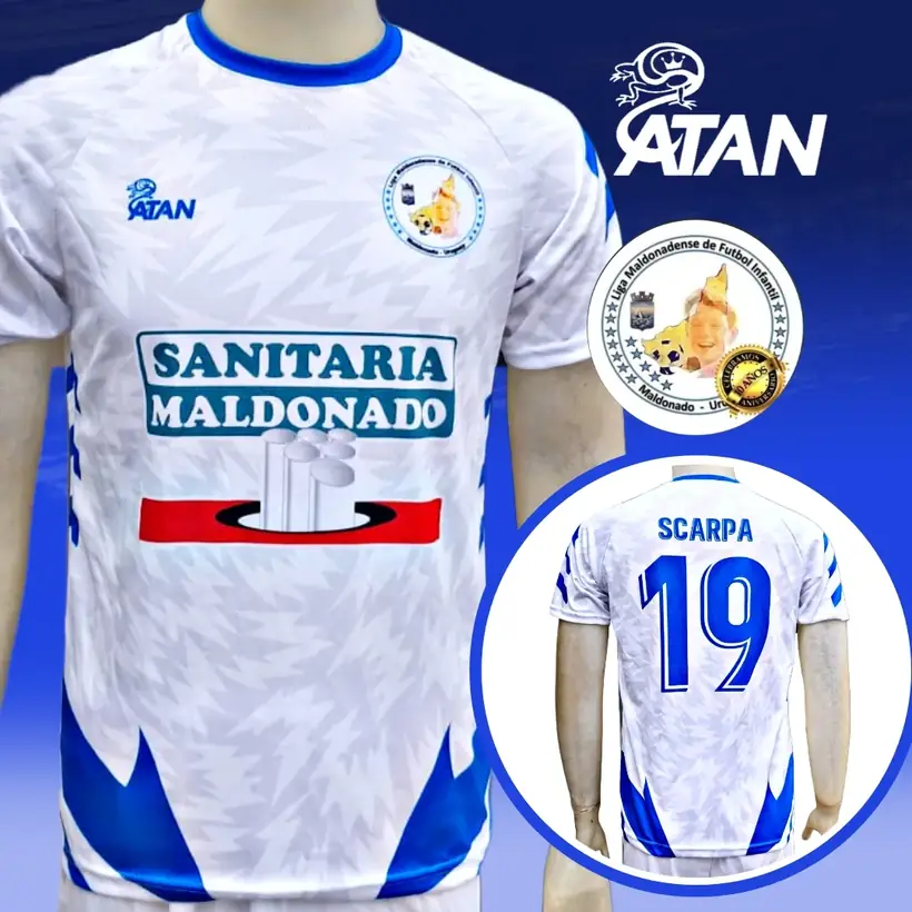 Camiseta de Selección Liga Maldonadense Fútbol Infantil confeccionada por ATAN, sublimado total