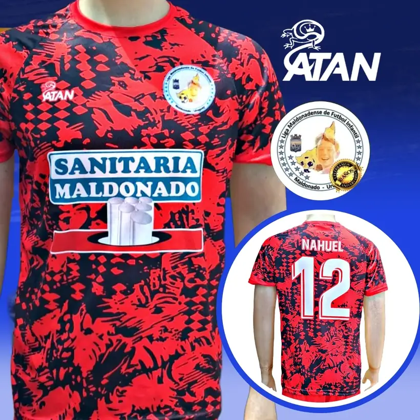 Camiseta de Selección Liga Maldonadense Fútbol Infantil confeccionada por ATAN, sublimado total